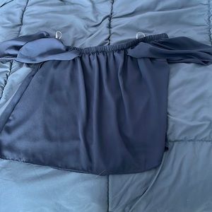 Navy strapless crop top